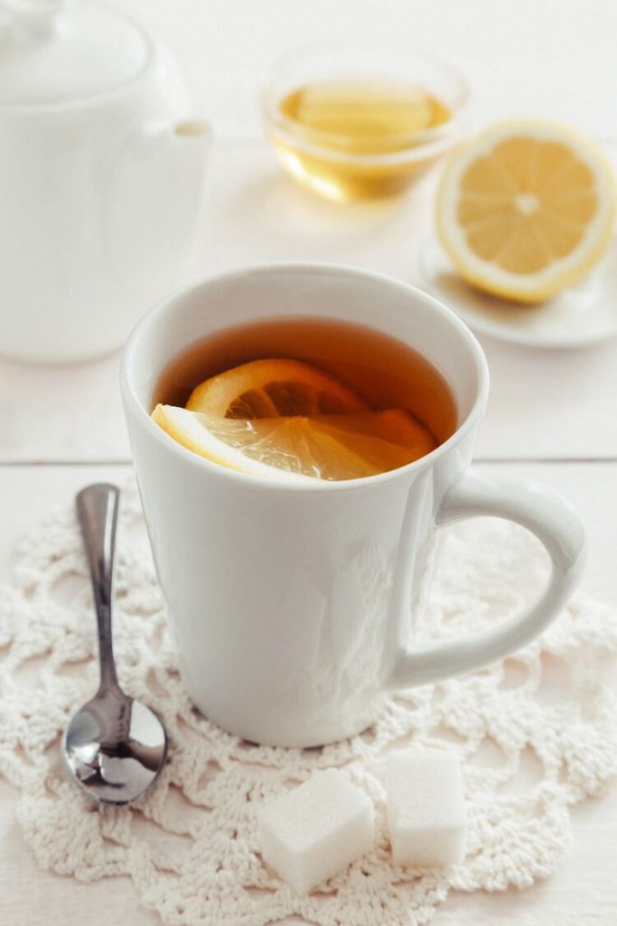 Citrus tea, cup of lemon tea