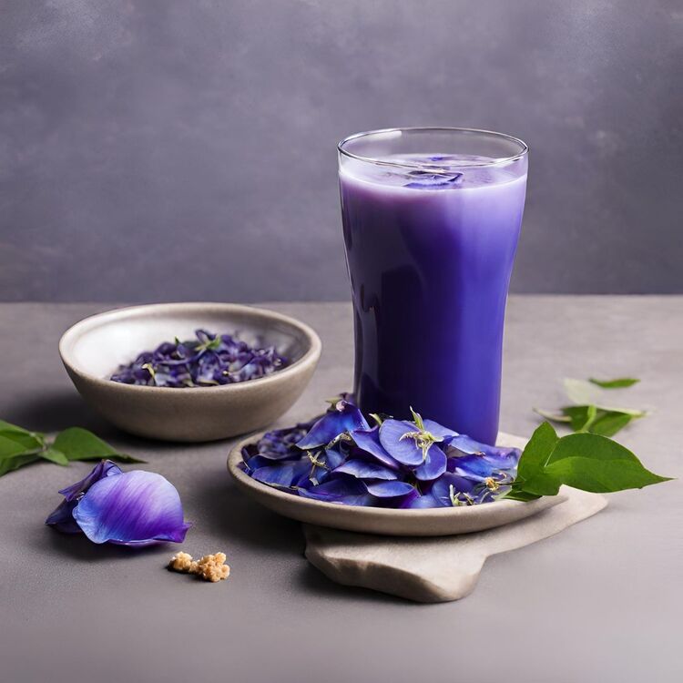 Butterfly pea milk tea